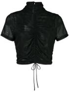 Cinq A Sept High Neck Rouched Blouse - Black
