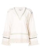 3.1 Phillip Lim Fringed V-neck Top - Neutrals