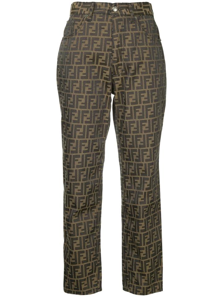 Fendi Vintage Fendi Zucca Pattern Long Pants - Brown