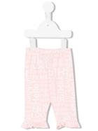 Fendi Kids - Slogan Print Trousers - Kids - Cotton/spandex/elastane - 9 Mth, Pink/purple