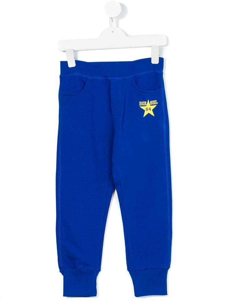 Diesel Kids - Patch Logo Track Trousers - Kids - Cotton - 6 Yrs, Blue