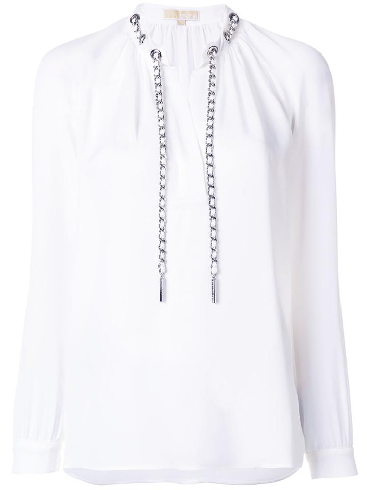 Michael Michael Kors Chain Trimmed Blouse - White