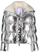 P.a.r.o.s.h. Metallic Effect Puffer Jacket - Silver
