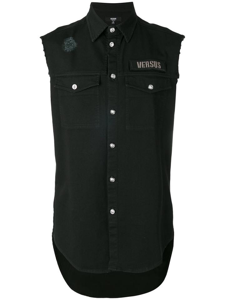 Versus - Sleeveless Shirt - Men - Cotton/spandex/elastane - 50, Black, Cotton/spandex/elastane