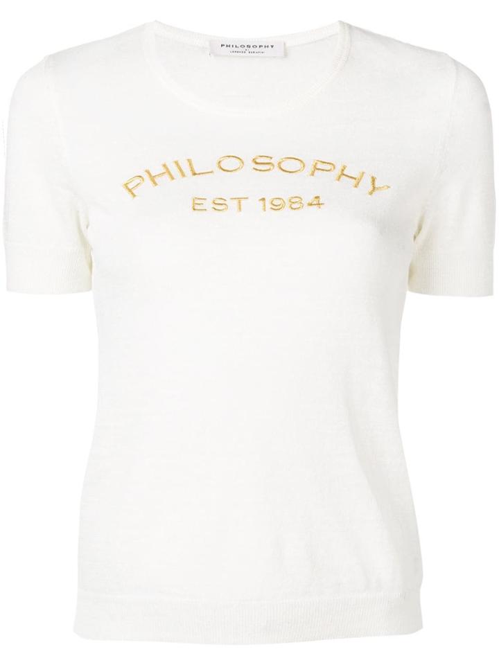 Philosophy Di Lorenzo Serafini Knitted Short Sleeve Top - Neutrals