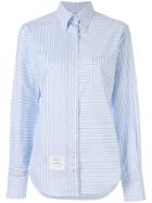 Thom Browne Striped Long Sleeved Shirt - Blue