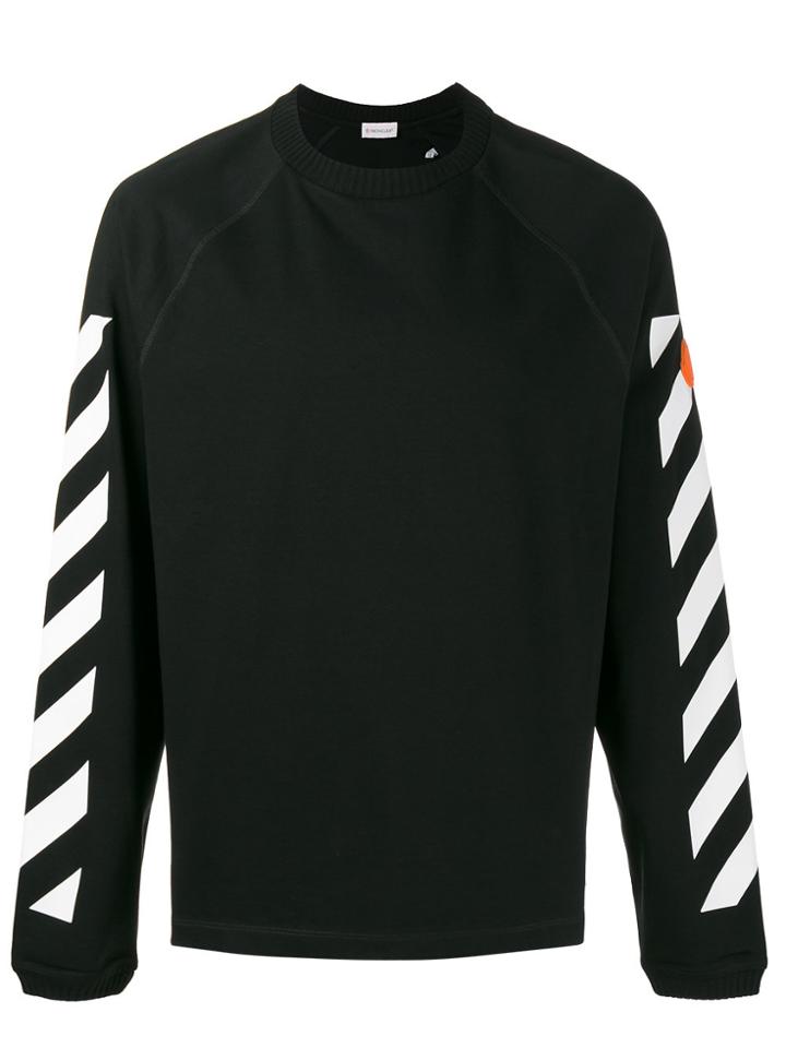 Moncler Long Sleeve Stripe Sweatshirt - Black