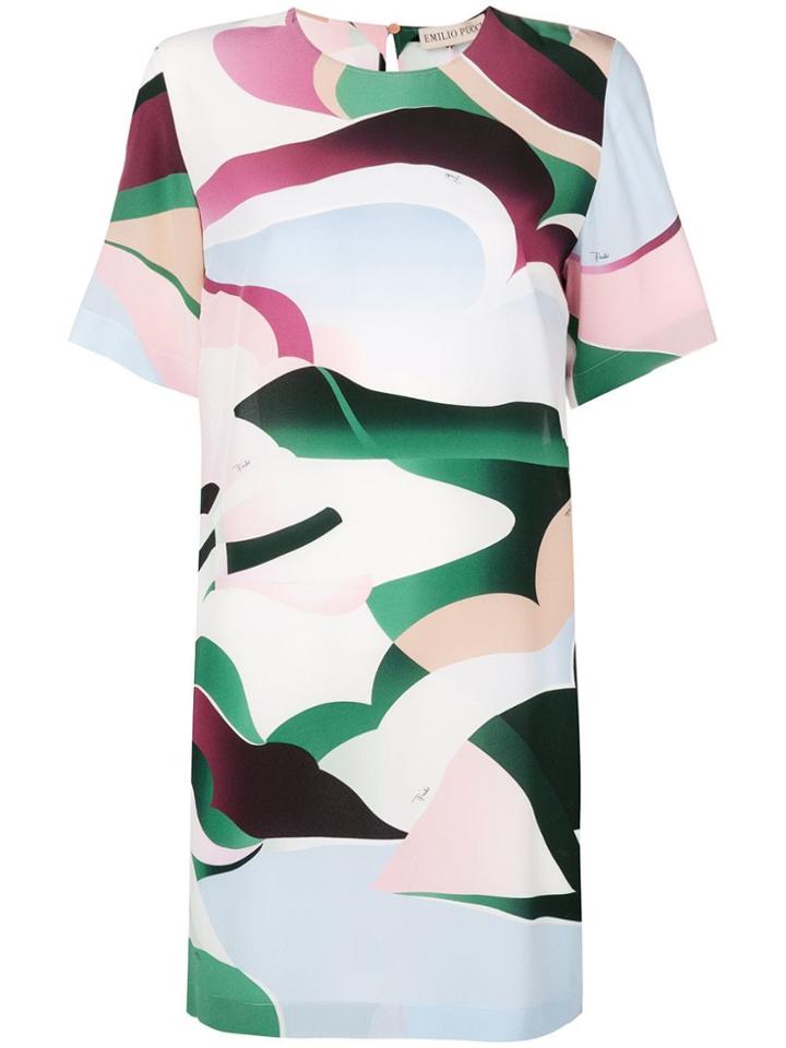 Emilio Pucci Psychedelic Print T-shirt Dress - White