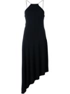 Saint Laurent Asymmetric Hem Dress, Women's, Size: 40, Black, Viscose