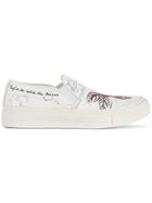 Alexander Mcqueen Printed Slip On Sneakers - White