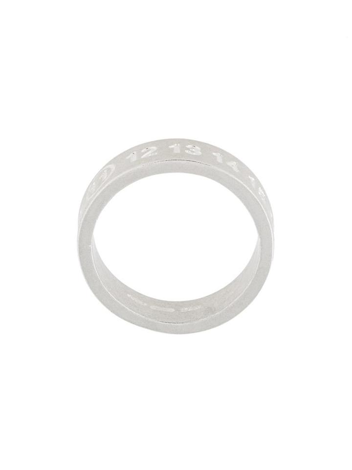 Maison Margiela Logo Embossed Ring, Men's, Size: Small, Metallic