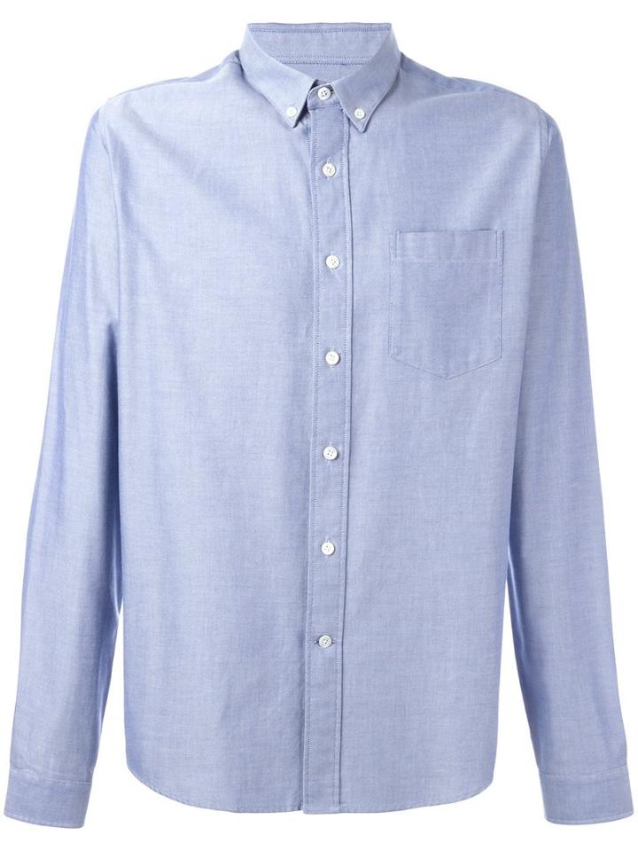 Ami Alexandre Mattiussi - Button Down Shirt - Men - Cotton - 39, Blue, Cotton