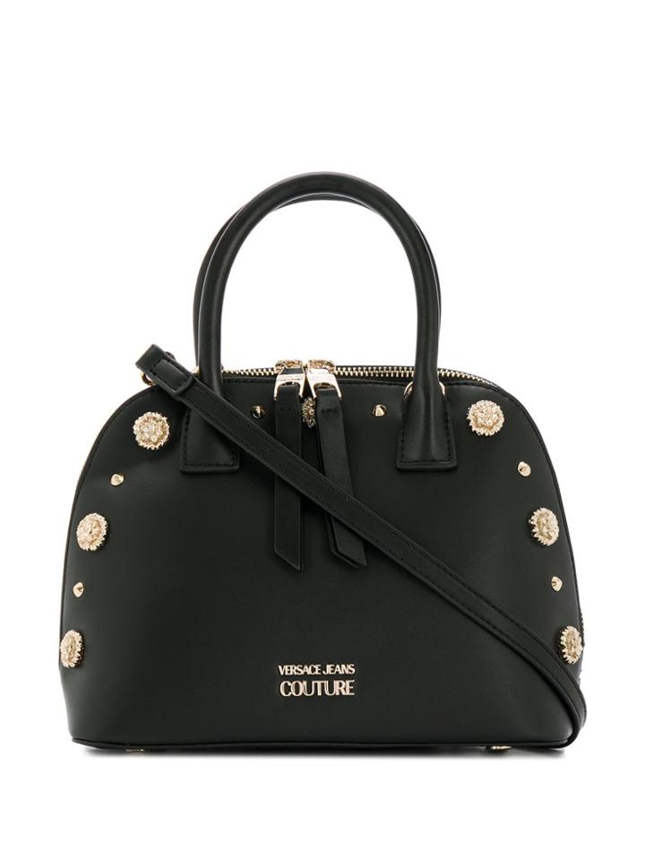 Versace Jeans Couture Floral Stud Shoulder Bag - Black