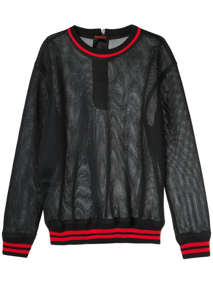 À La Garçonne - Mesh Jumper - Men - Polyester - G, Black, Polyester
