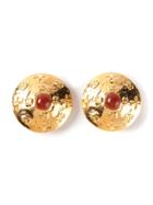 Chanel Vintage Cabochon Insert Earrings - Metallic