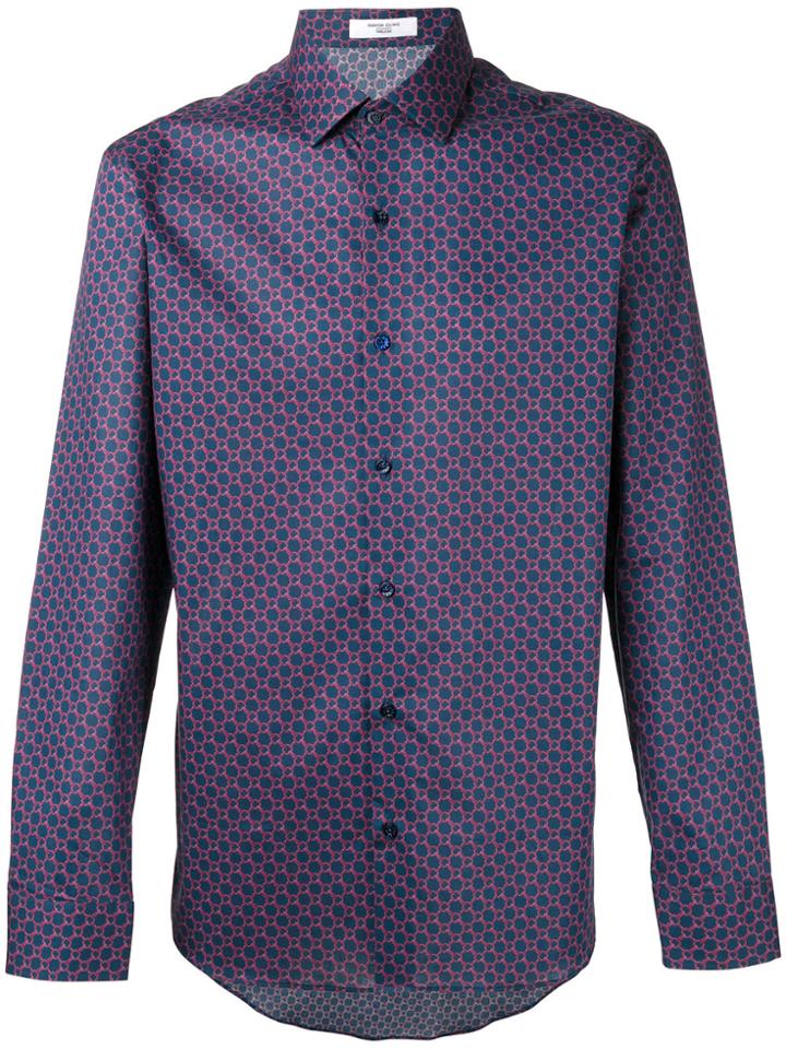 Fashion Clinic Timeless Printed Long Sleeve Shirt - Blue