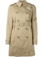 Red Valentino 'dazzling Bird' Embroidered Trench Coat