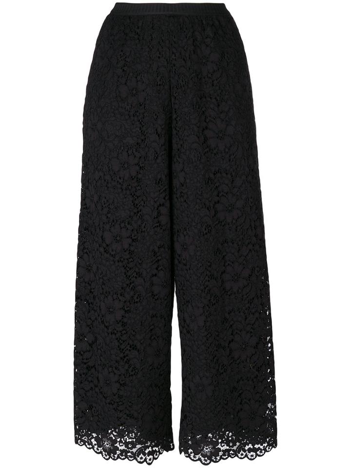 Antonio Marras - Lace Cropped Trousers - Women - Cotton/polyamide/polyester/viscose - 38, Black, Cotton/polyamide/polyester/viscose