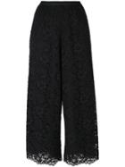 Antonio Marras - Lace Cropped Trousers - Women - Cotton/polyamide/polyester/viscose - 38, Black, Cotton/polyamide/polyester/viscose