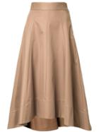 Le Ciel Bleu 'train' Long Skirt, Women's, Size: 36, Brown, Cotton/polyester