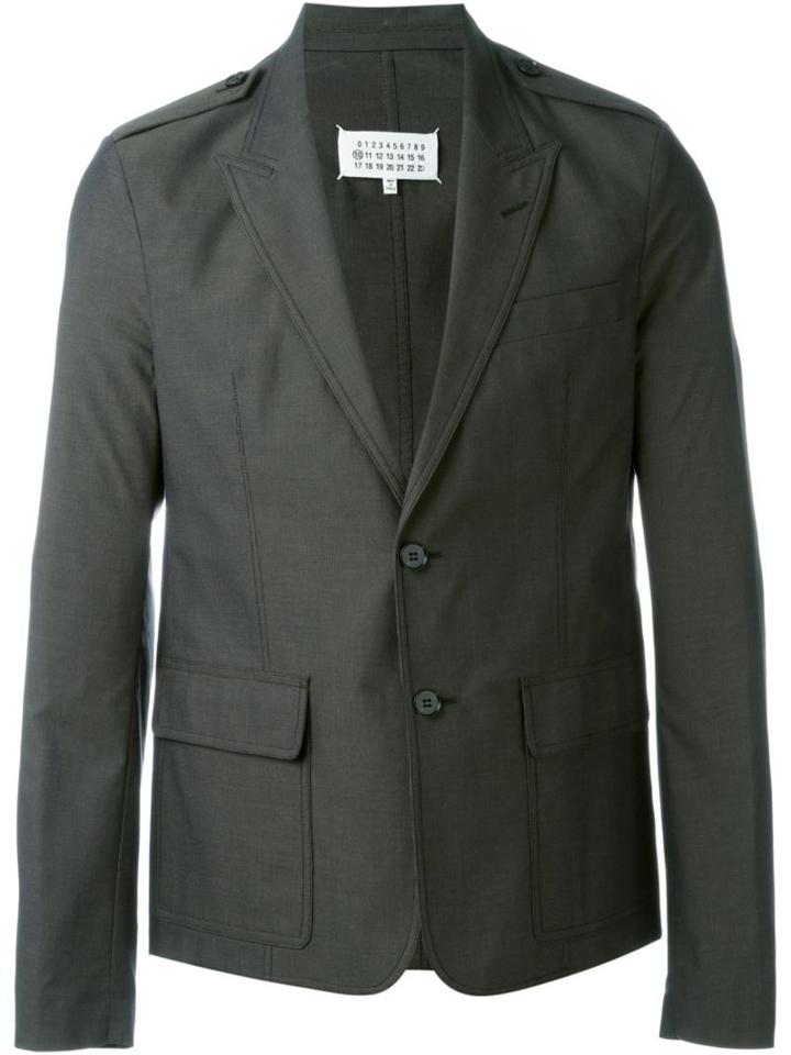 Maison Margiela Military Style Blazer, Men's, Size: 52, Grey, Cotton