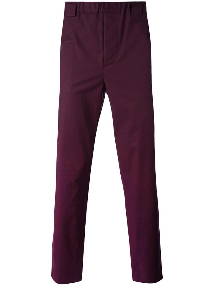 Lucio Vanotti - Straight Trousers - Men - Cotton/spandex/elastane - 4, Pink/purple, Cotton/spandex/elastane
