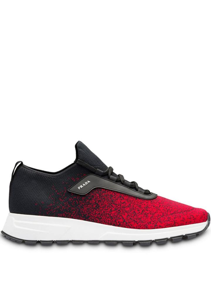 Prada Knit Fabric Sneakers - Black