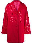 Blumarine Leopard Print Coat - Red