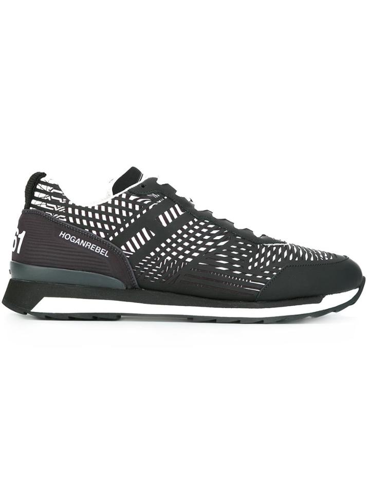 Hogan Rebel Striped Sneakers - Black