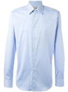 Armani Collezioni Plain Shirt, Size: 42, Blue, Cotton/elastolefin