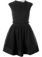 Carven Full Skirt Mini Dress, Women's, Size: 40, Black, Cotton/nylon/silk/acetate