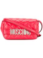 Moschino Logo Plaque Shoulder Bag, Women's, Red