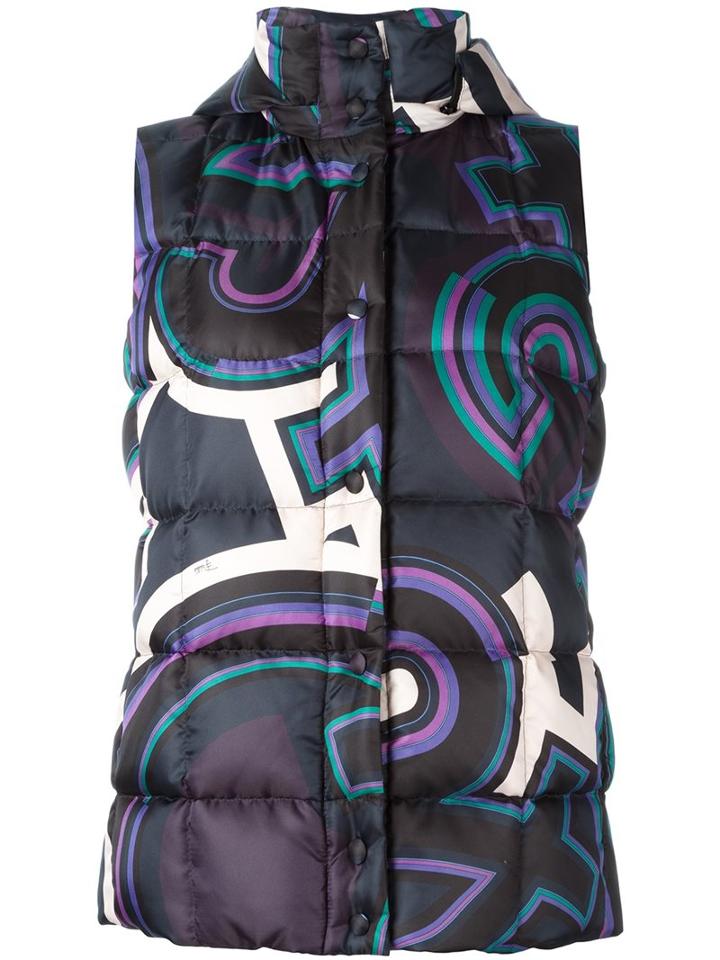 Emilio Pucci Printed Vest, Women's, Size: 46, Polyester/polyamide/feather Down