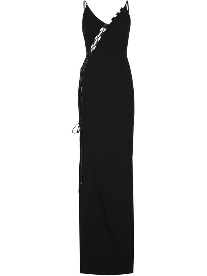 David Koma Lace-up Detail Evening Dress