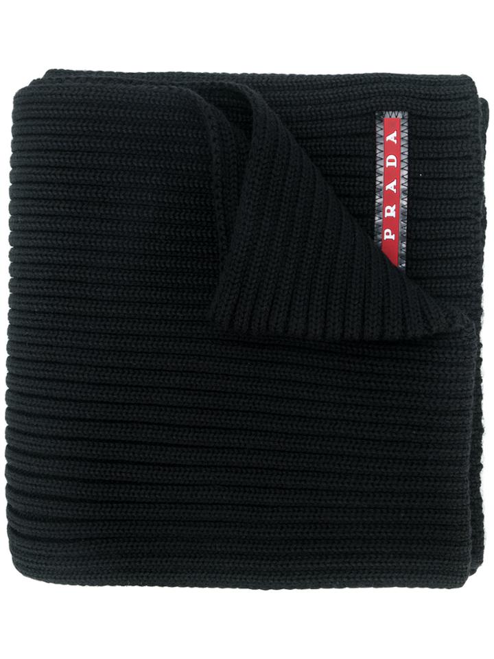 Prada Ribbed Scarf - Black