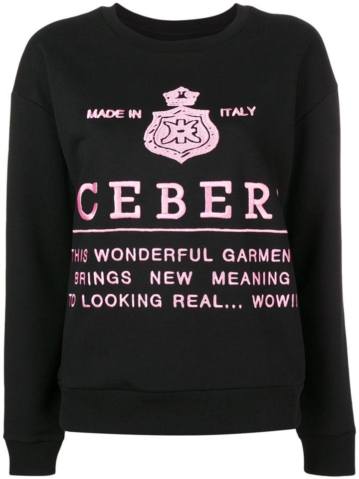 Iceberg Logo Jersey Top - Black