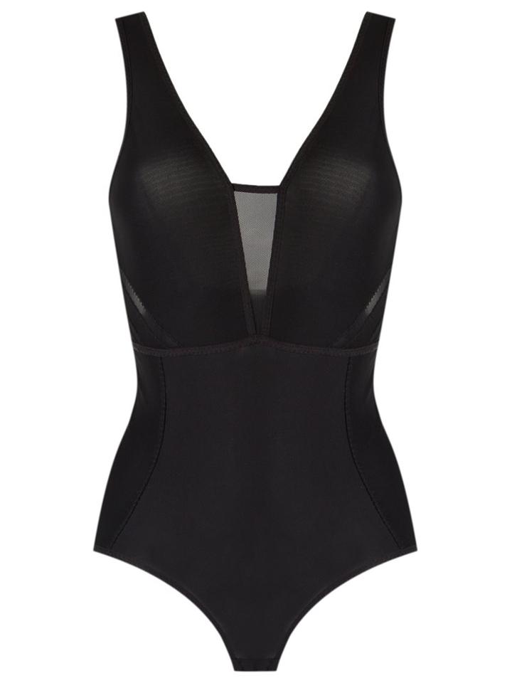 Giuliana Romanno Bodysuit, Women's, Size: Medium, Black, Elastodiene/polyamide