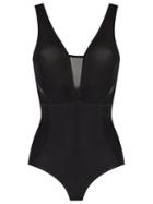 Giuliana Romanno Bodysuit, Women's, Size: Medium, Black, Elastodiene/polyamide