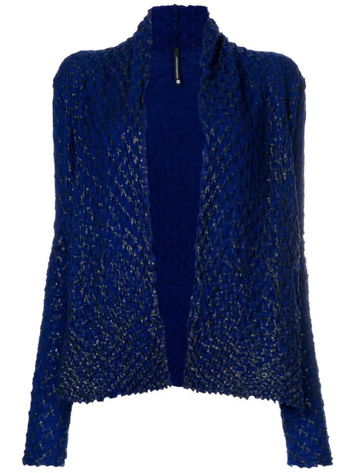 Pierantoniogaspari Textured Open Front Cardigan - Blue