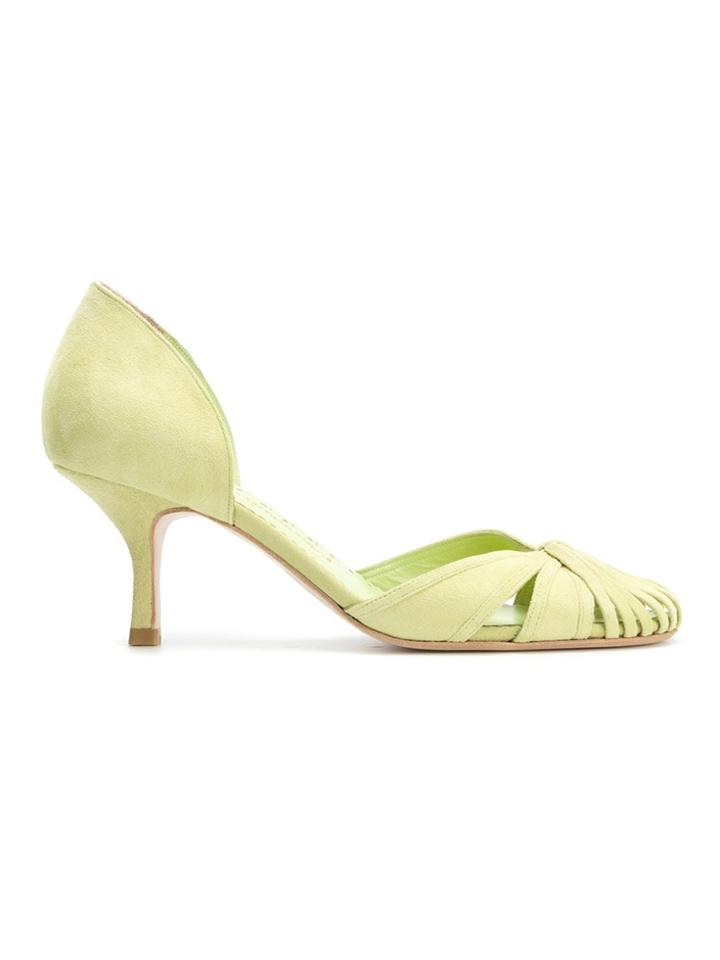 Sarah Chofakian Panelled Pumps - Green