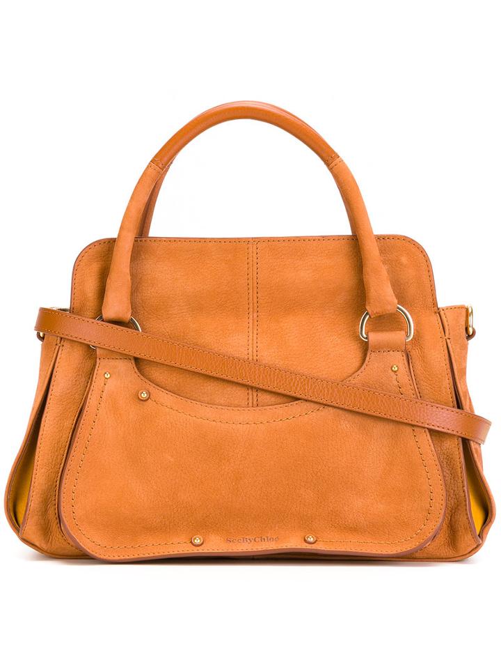 See By Chloé Cross Body Tote, Women's, Brown, Calf Leather
