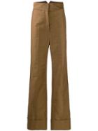 Lemaire Tailored High Waisted Trousers - Brown
