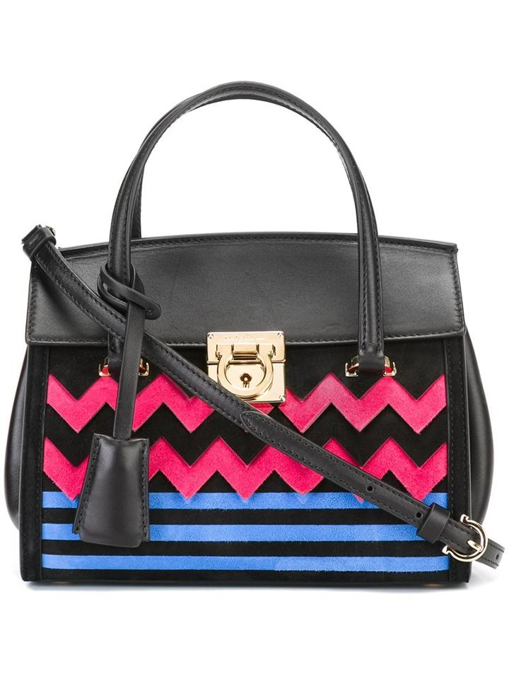 Salvatore Ferragamo Chevron Print Crossbody Bag