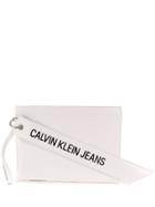 Calvin Klein Jeans Zipped Clutch Bag - White