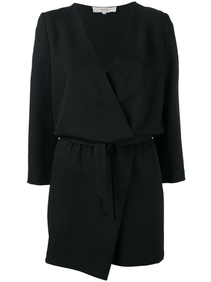 Vanessa Bruno Athé V-neck Wrap Dress, Women's, Size: 36, Black, Polyester
