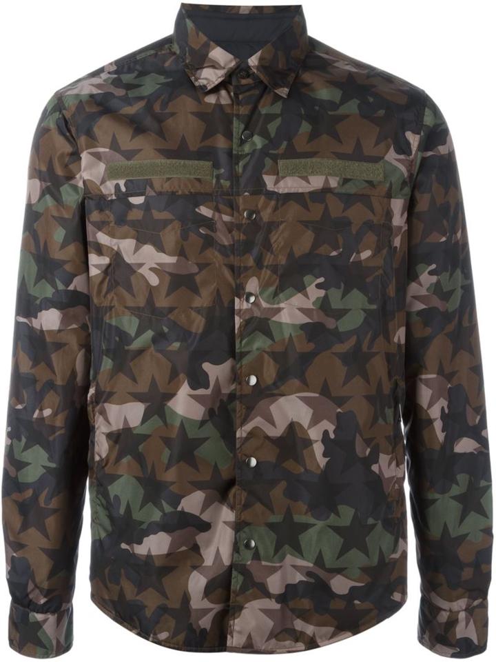 Valentino 'camustars' Reversible Jacket, Men's, Size: Medium, Green, Polyamide/polyester