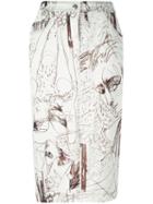 John Galliano Vintage Printed Denim Skirt
