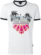 Just Cavalli Beach Print T-shirt, Men's, Size: Small, White, Cotton