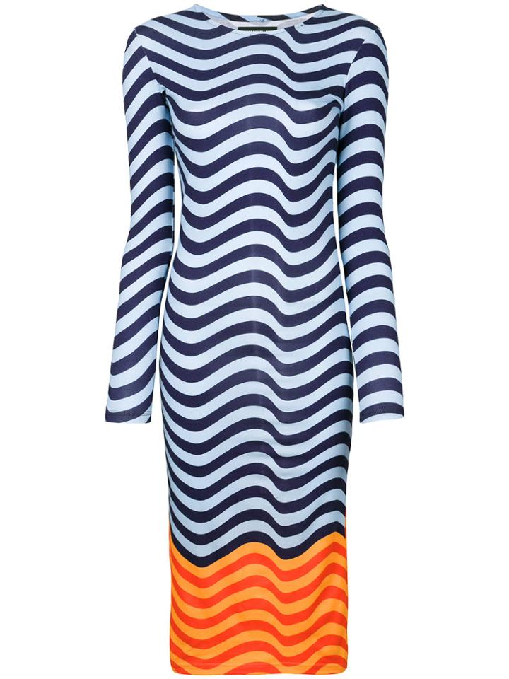 House Of Holland Fitted Hypnotic Dress - Blue