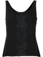 Carolina Herrera Lace Detail Tank Top, Women's, Size: 6, Black, Silk